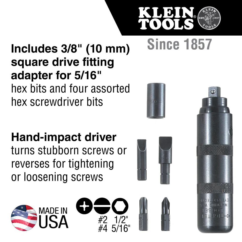 70220 Reversible Impact Driver Set, 6 Pieces
