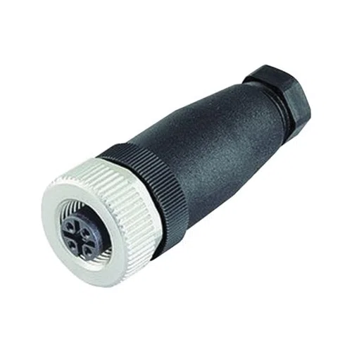 V1-G-BK Single Ended Female Cordset, 250 V AC, M12 Receptacle to Screw End Connection, Polyamide
