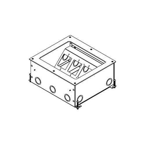 RFB11-OG On-Grade Floor Box, Steel, 370 cu-in Capacity, 4 Gangs, 34 Knockouts