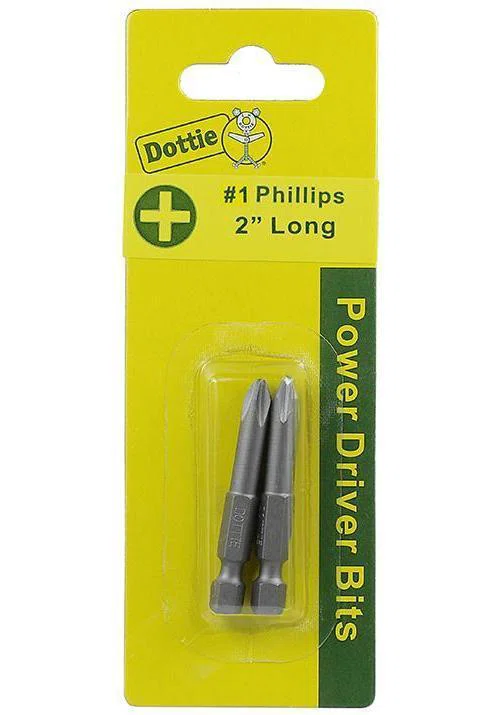 IB1PLC 2-Piece Carded Power Bit, #1, 2 in OAL, Steel