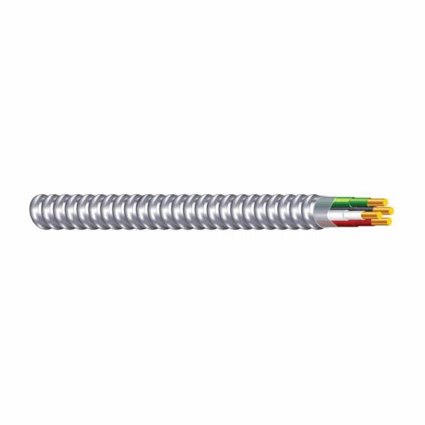 68584211 Type MC THHN Interlocked Armored Cable, Drum Packaging, 600 V AC, (3) 10 AWG Solid Copper Conductor, 1000 ft L