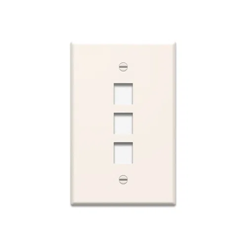 WP3403LA Classic Keystone Wallplate, 1 Gangs, 3 Ports, Insert Module, Fastened Mount, Plastic