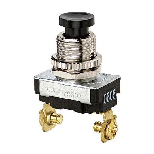 774022 Push Button Switch, 120/240 V AC, 3/6 A, 1NO SPST Contact