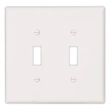 Eaton Toggle wallplate, Brown, Toggle Cutout, Thermoset, Two- gang, Oversize, ED Box