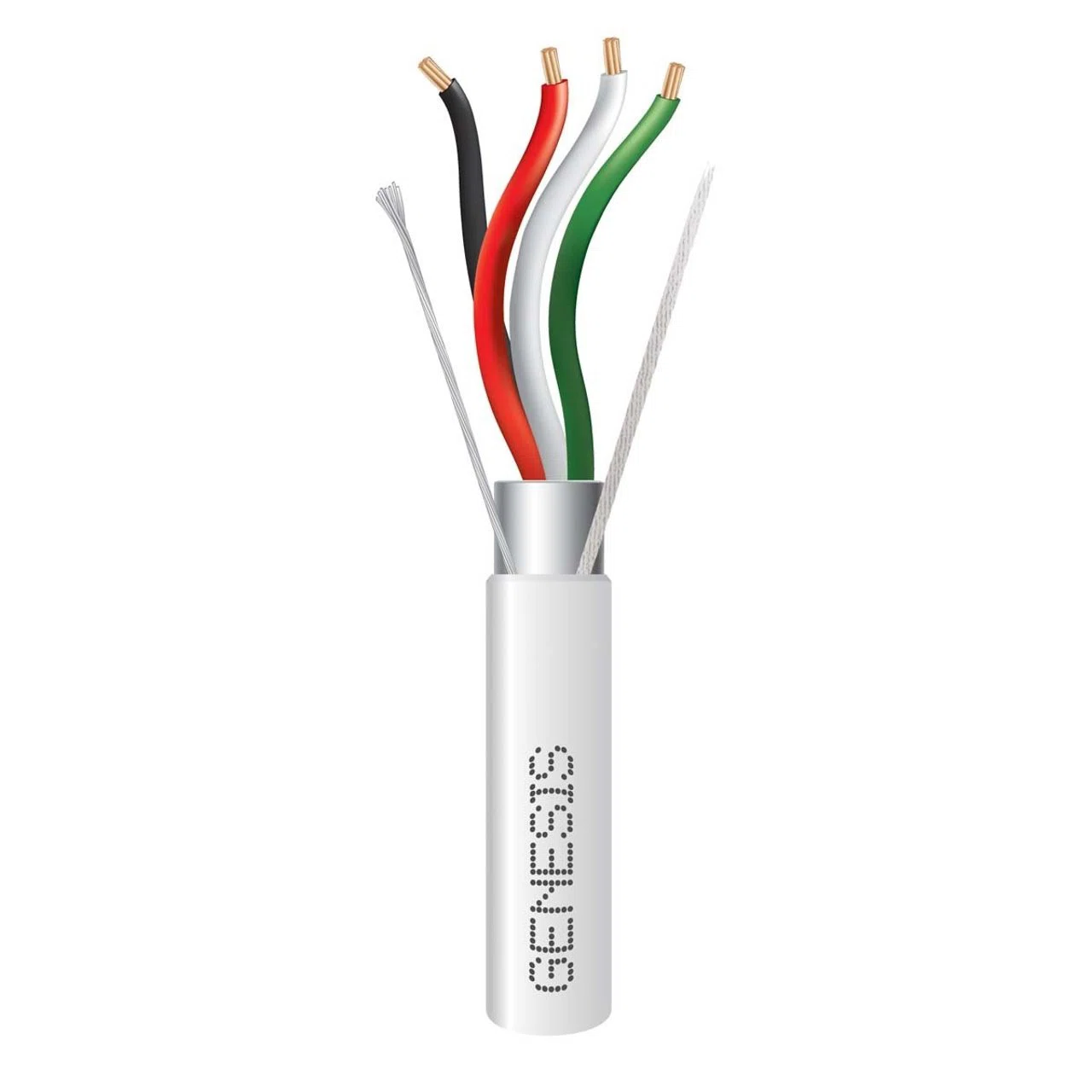 18/4 STRANDED SHIELDED CABLE - 1000 FT PULL BOX - WHITE