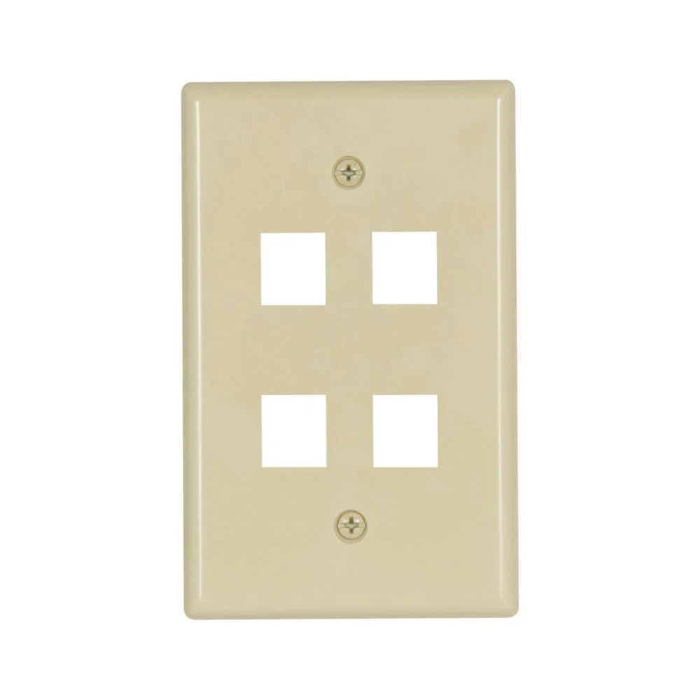 Eaton Modular wallplate, 4 Port Modular, MidSize, IV