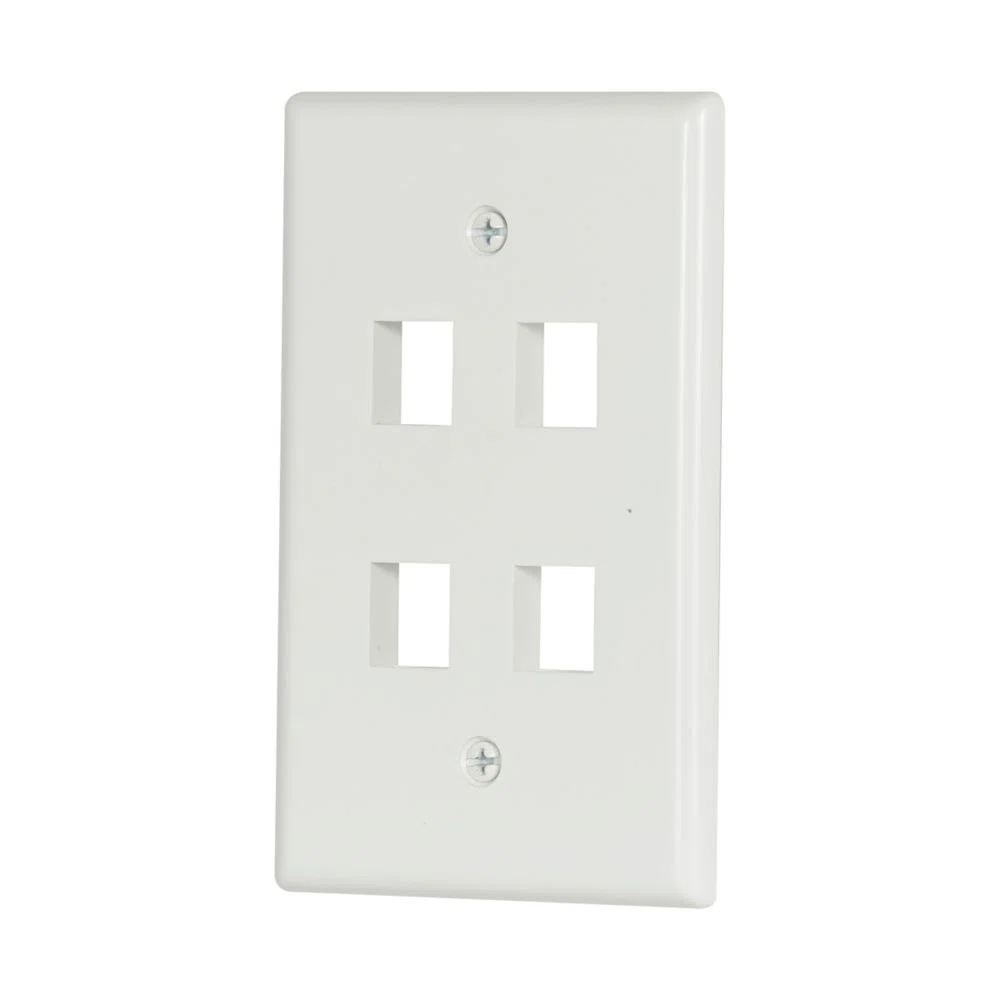 Eaton Modular wallplate, 4 Port Modular, MidSize, WH