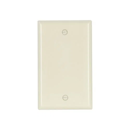 Standard Size Blank Wallplate, Almond, Blank, Thermoset, 1, Standard