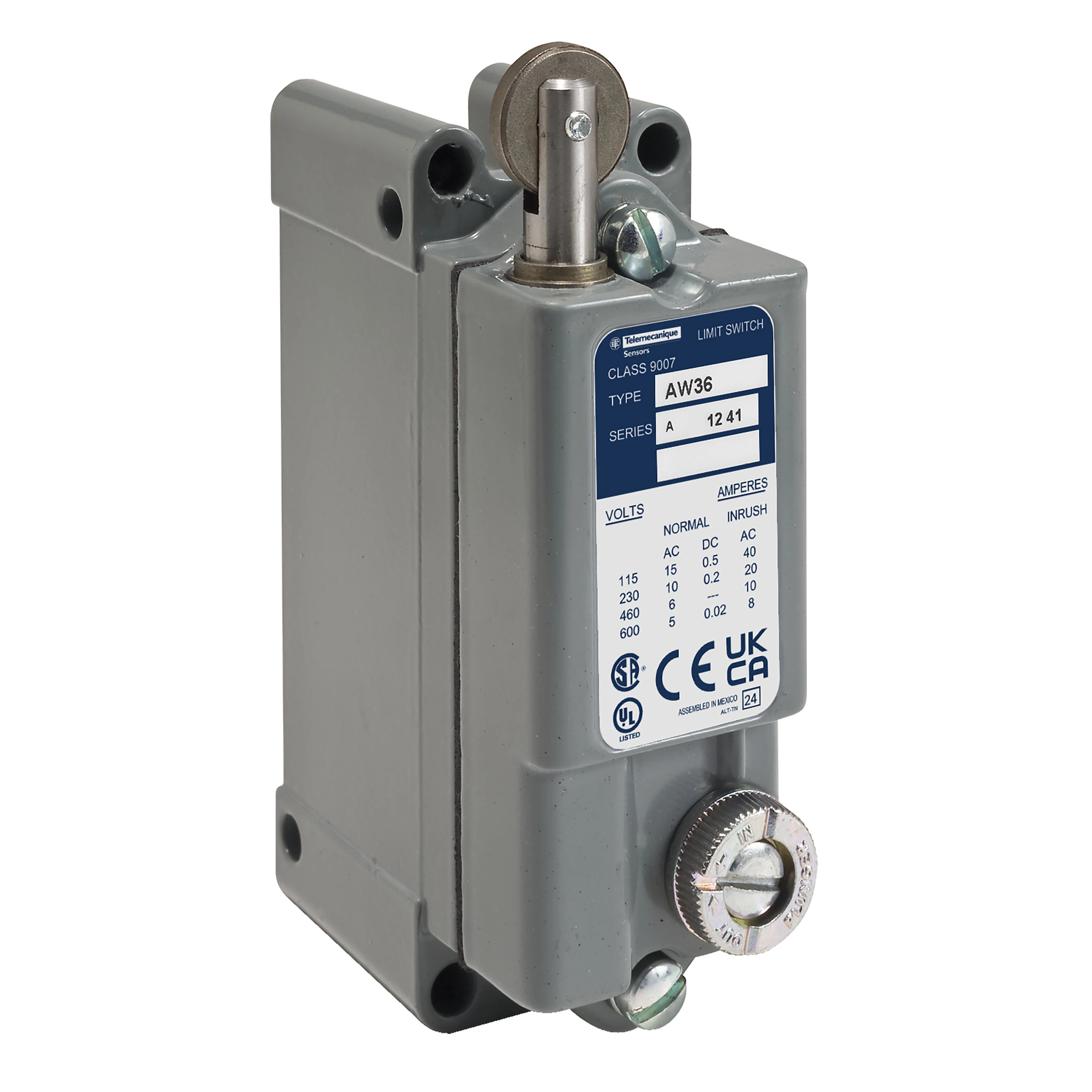 Limit switch, 9007, 600 VAC 10amp aw +options