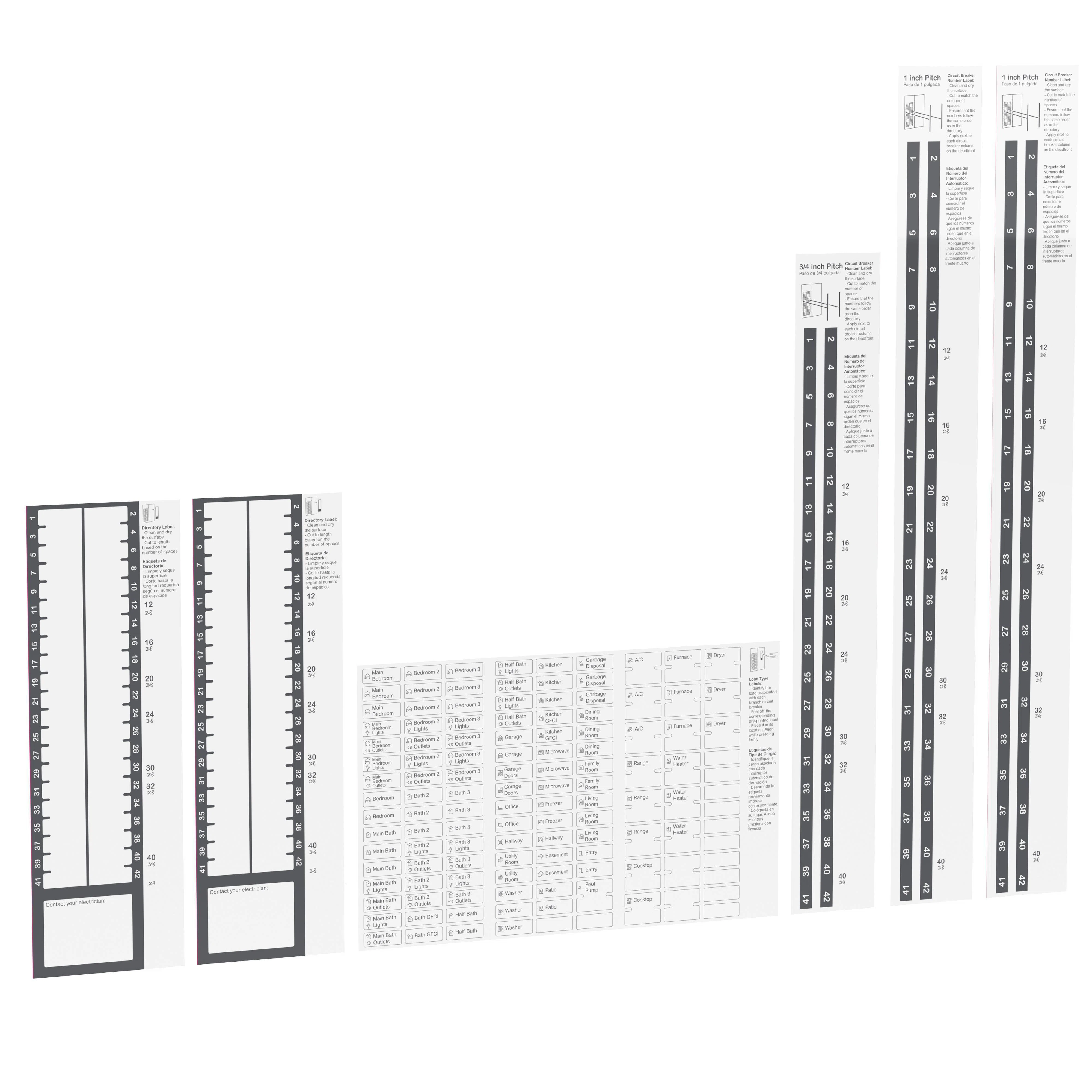UCD42CP QO Label Sheet, For Use With Load Center